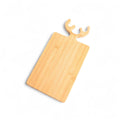 Tabla rectangular cachos reno en bambú 40x20cm