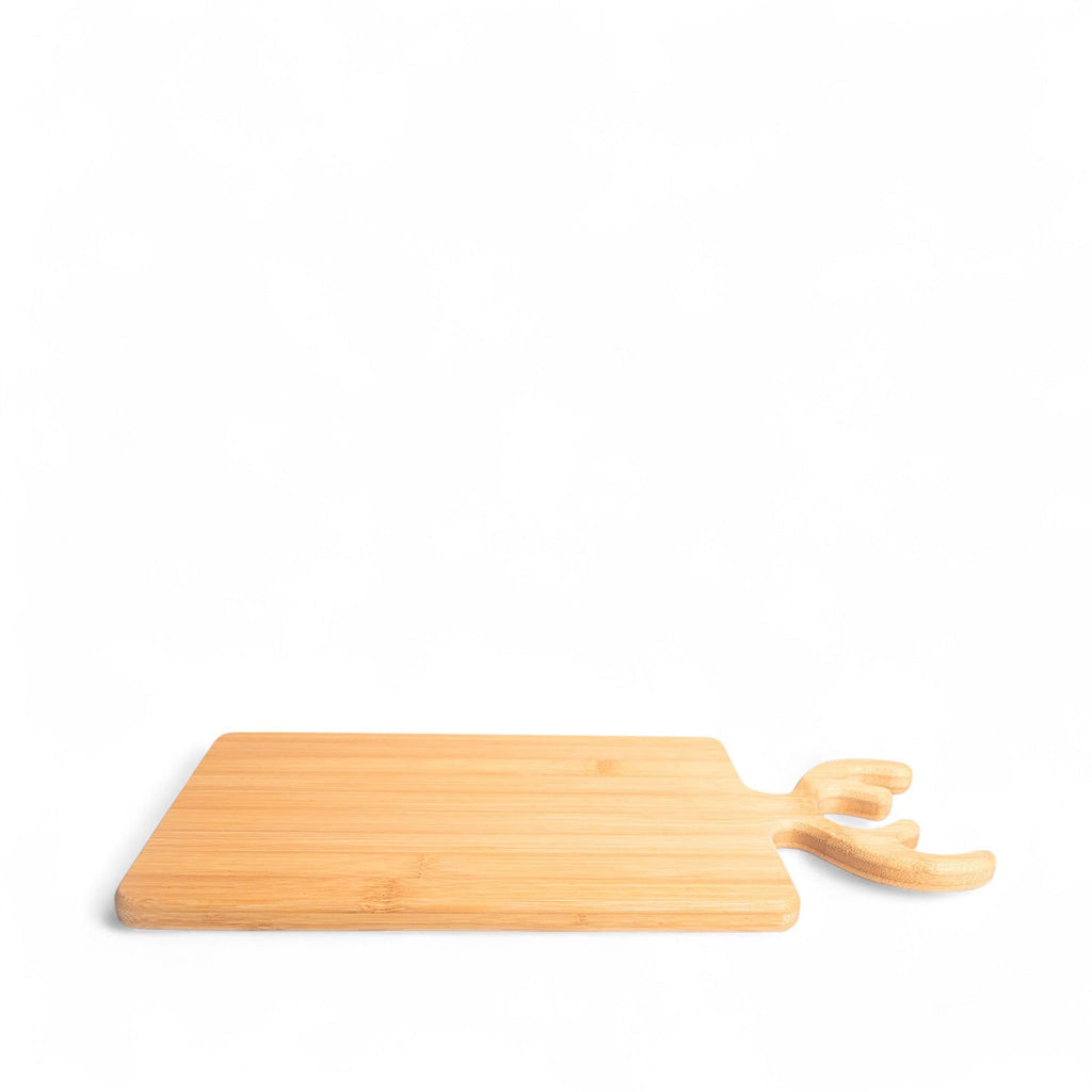Tabla rectangular cachos reno en bambú 40x20cm