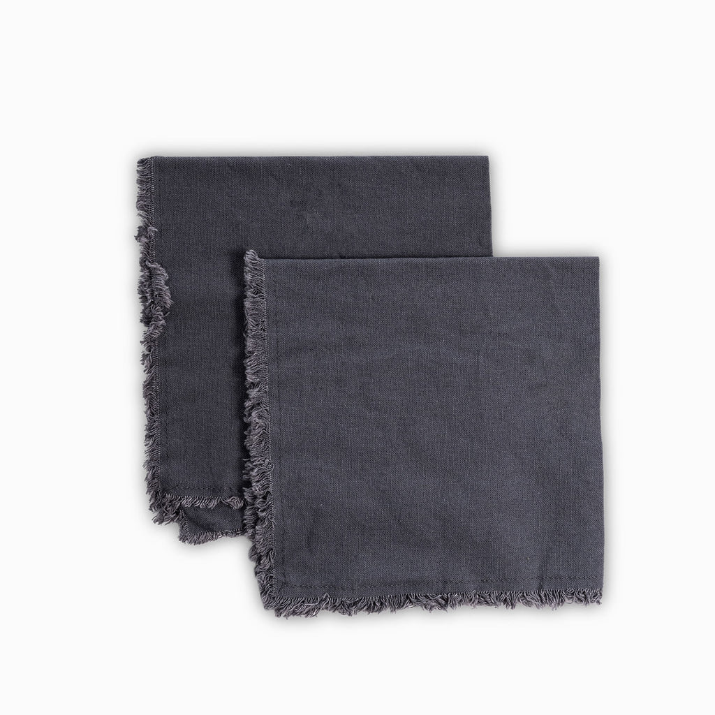 Servilleta de tela flecos gris setx2