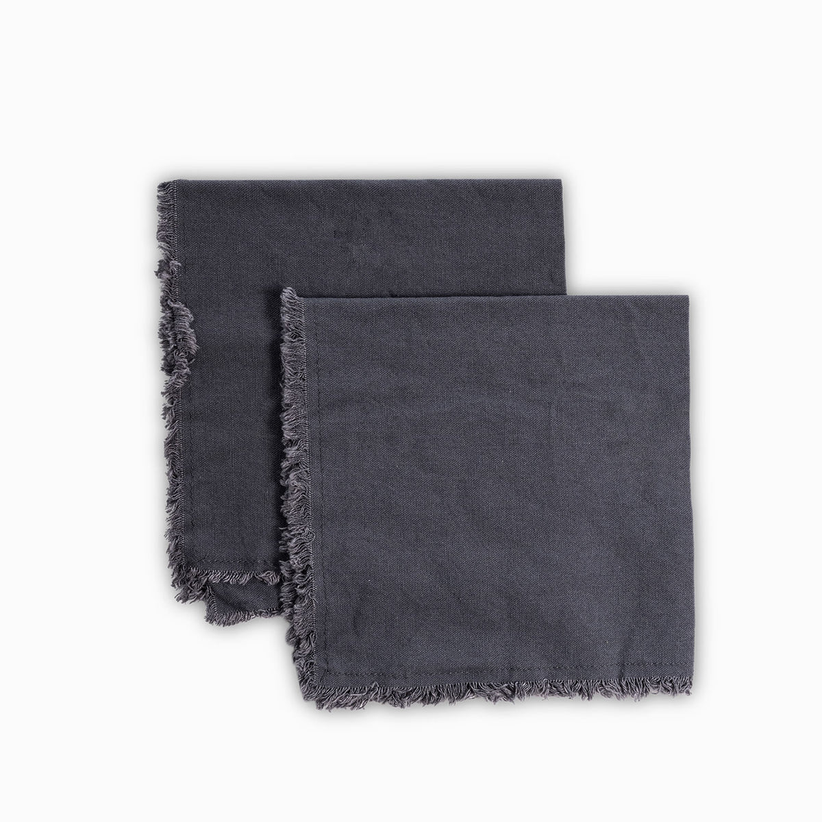 Servilleta de tela flecos gris setx2