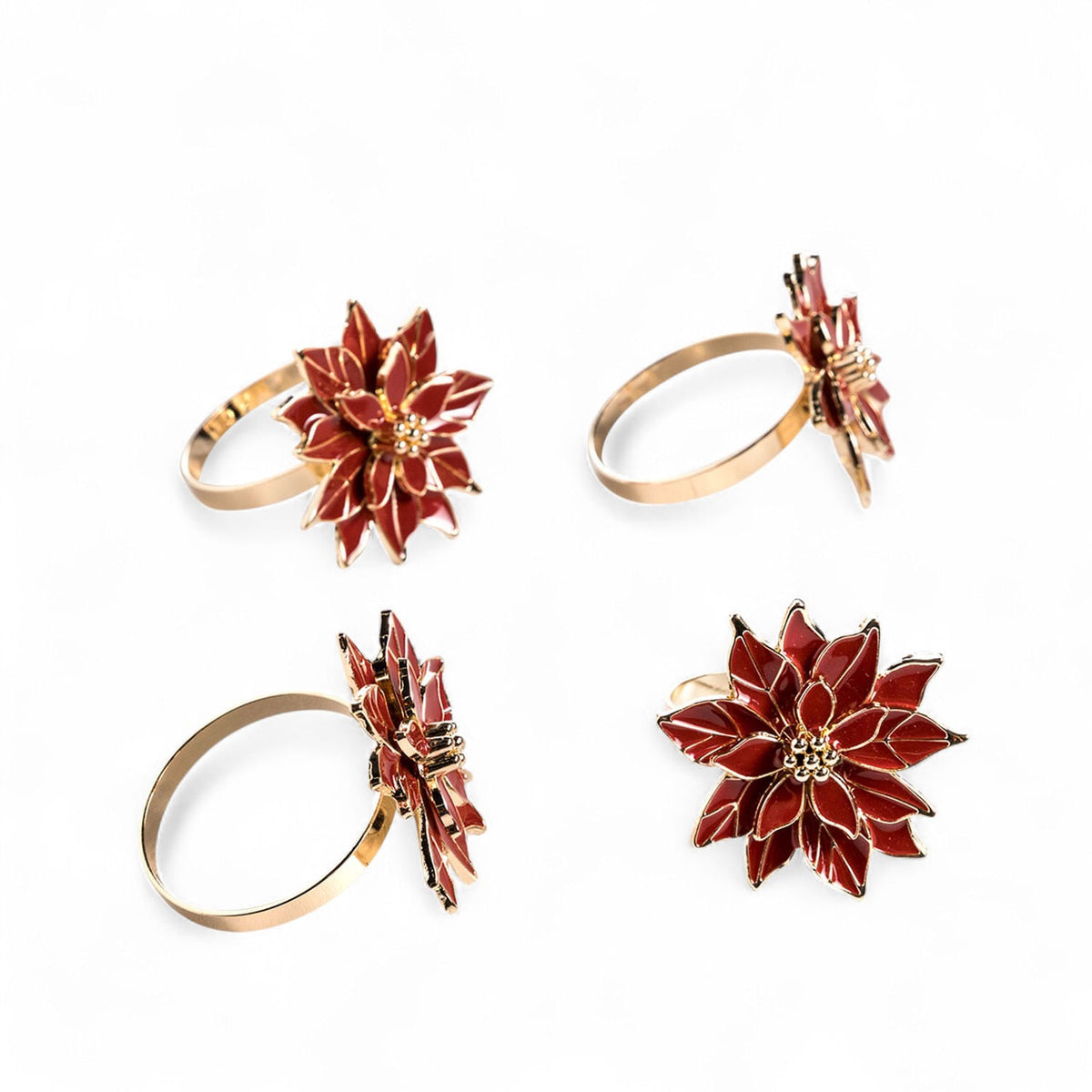 Aros de servilleta poinsettia setx4