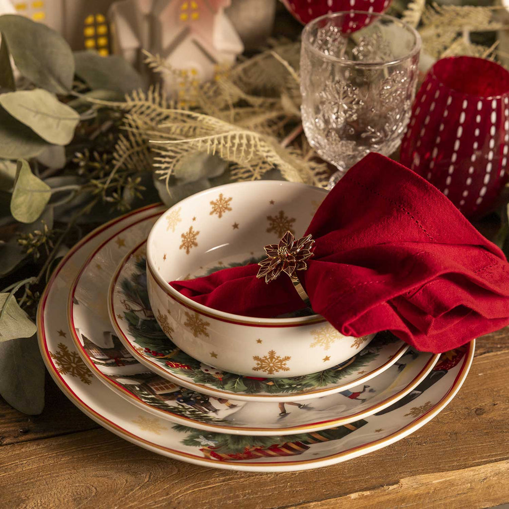 Aros de servilleta poinsettia setx4