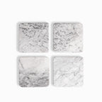 Portavasos cuadrado mármol set x4