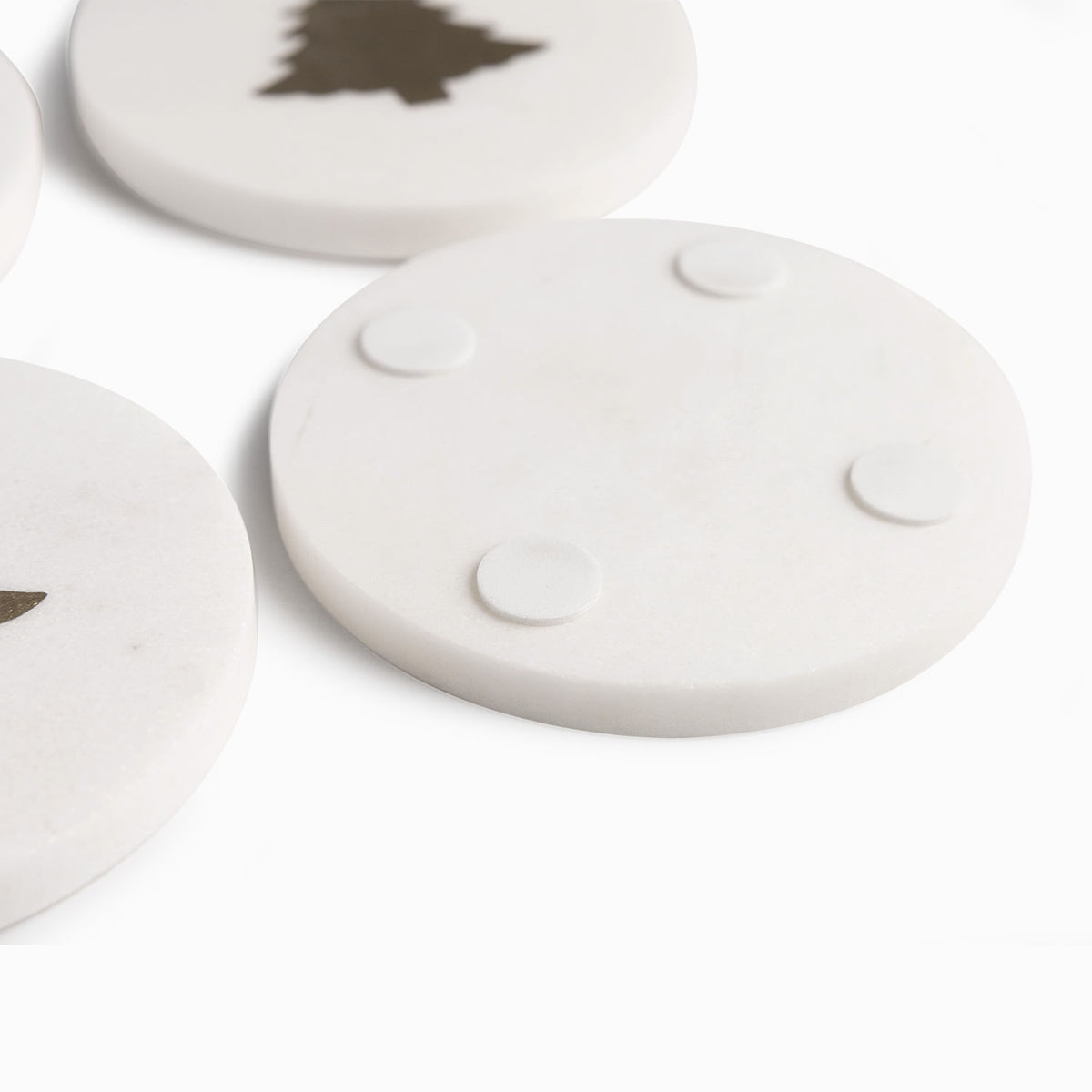 Portavasos árbol navidad mármol set x4