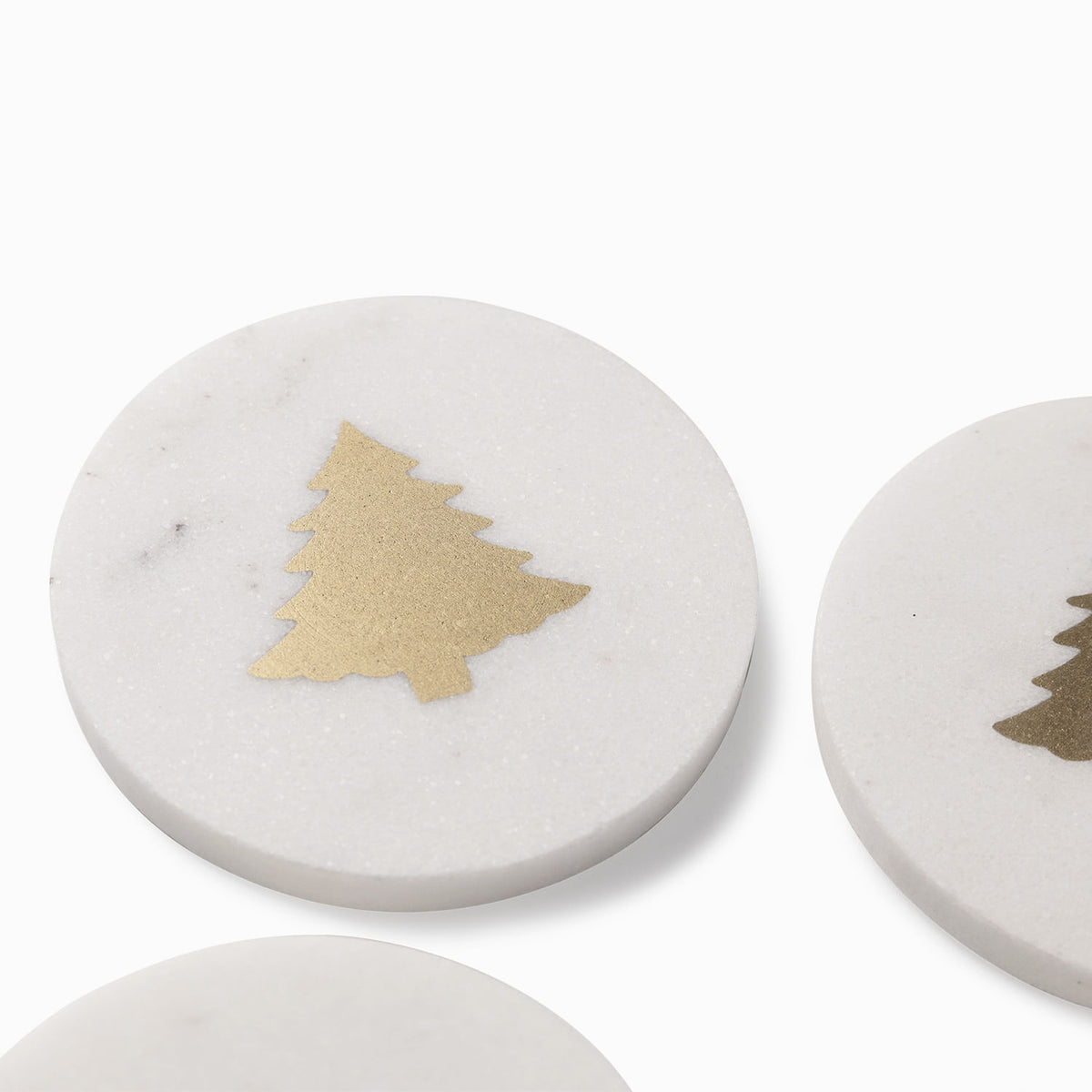 Portavasos árbol navidad mármol set x4