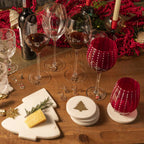Portavasos árbol navidad mármol set x4