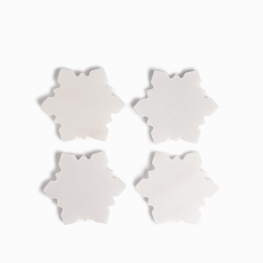 Portavasos snowflake mármol set x4