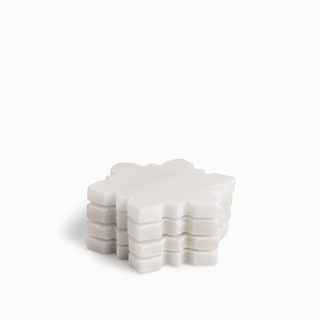 Portavasos snowflake mármol set x4