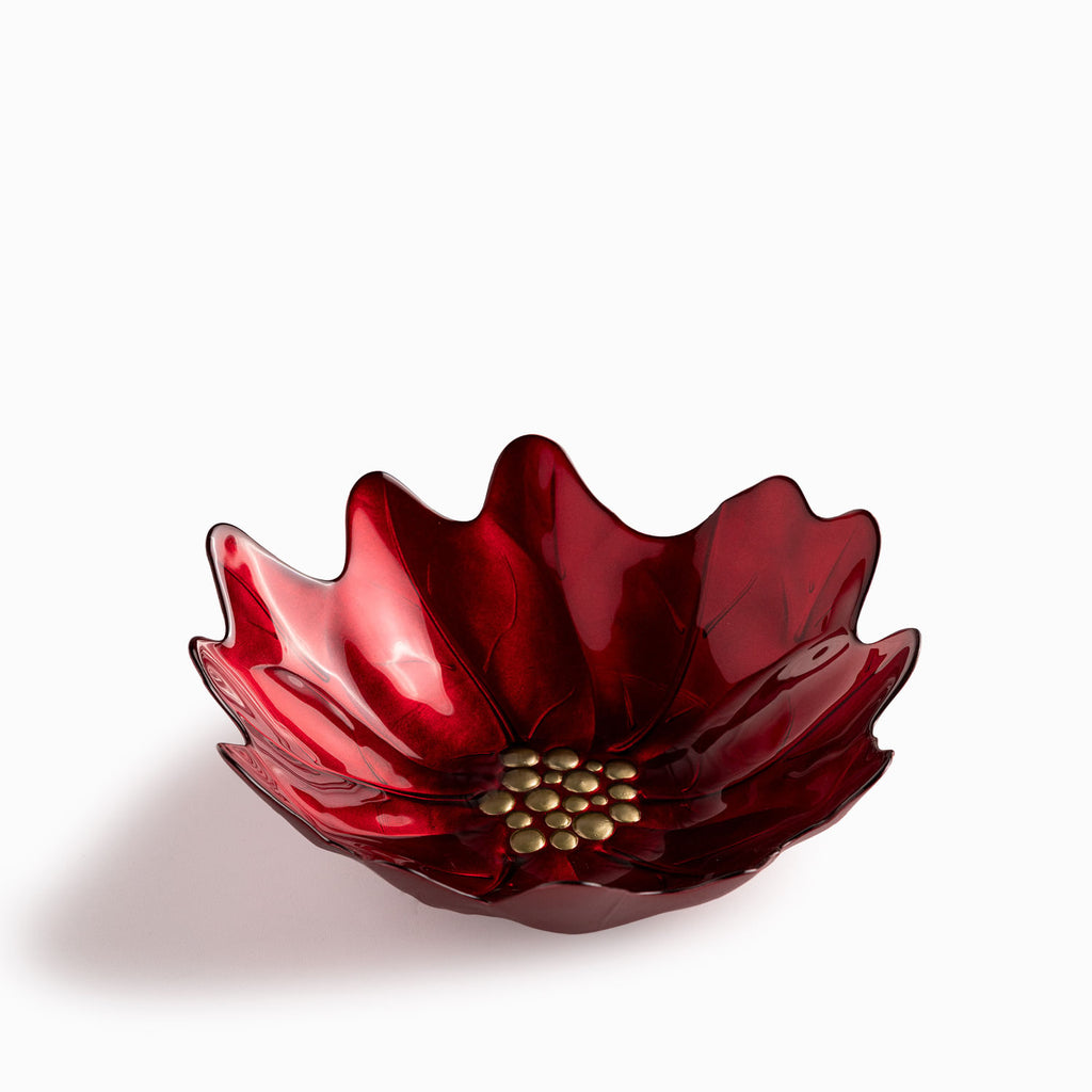 Tazón poinsettia vidrio 28cm