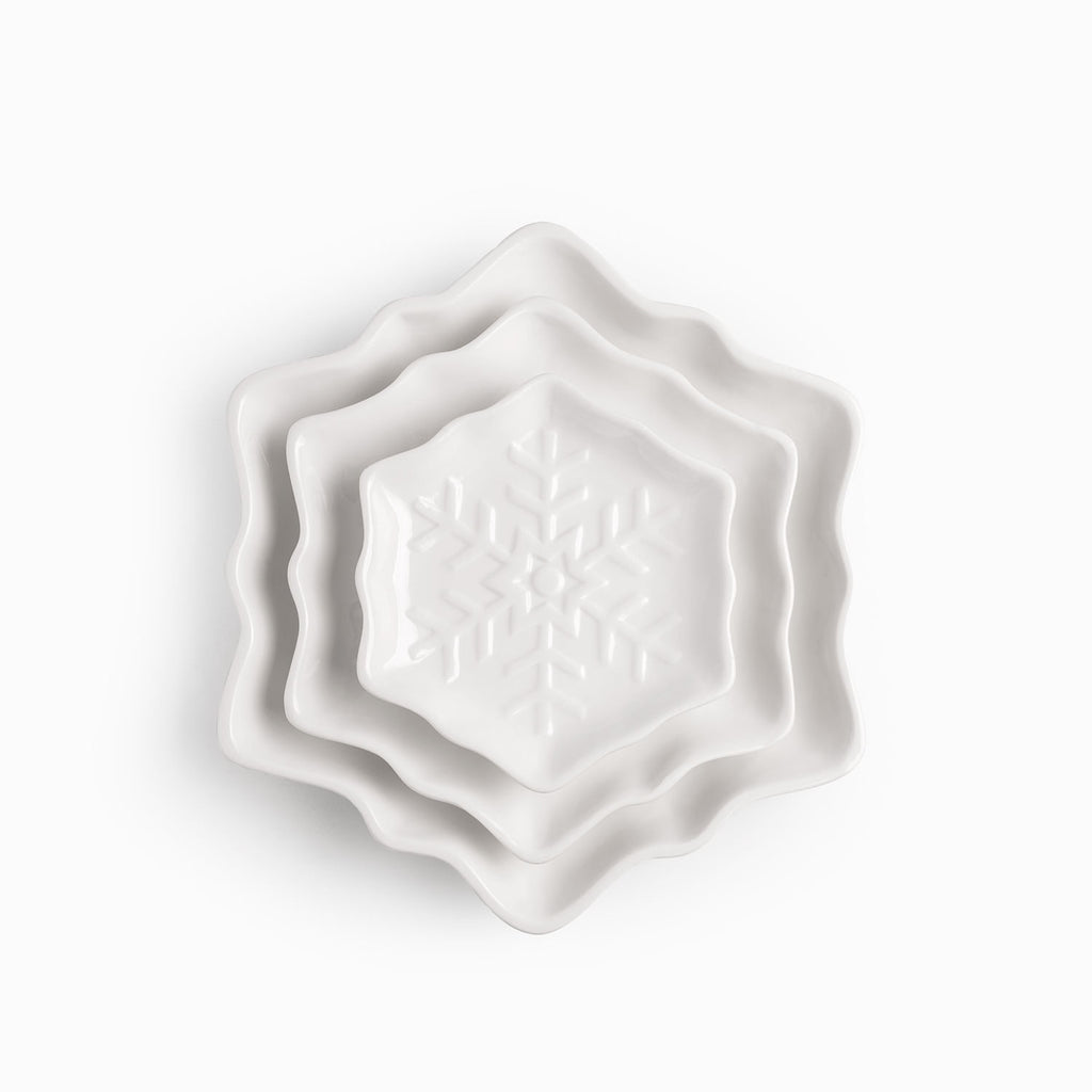 Plato snowflake blanco 24cm