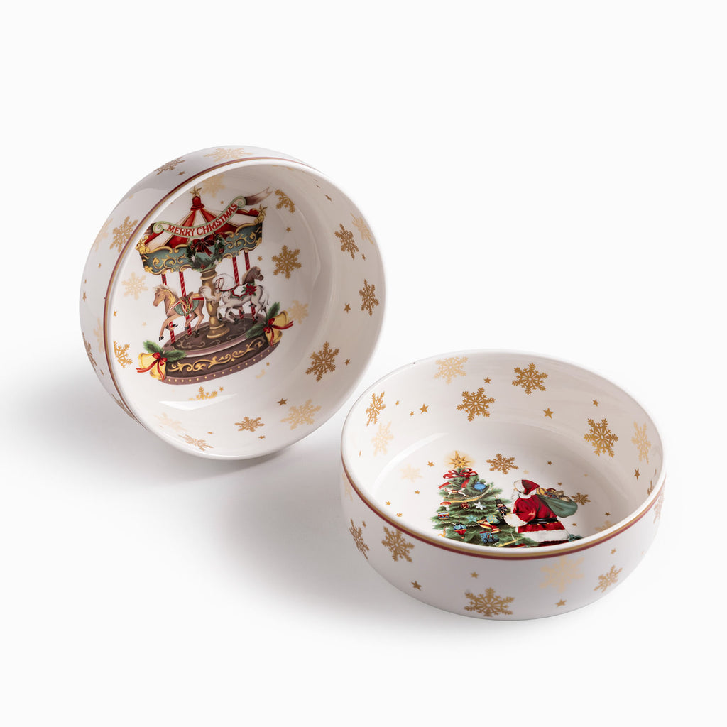 Tazón sopa noche buena snow carousel-santa 850ml setx2