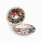 Plato principal Noche Buena snow crownville 26cm setx2