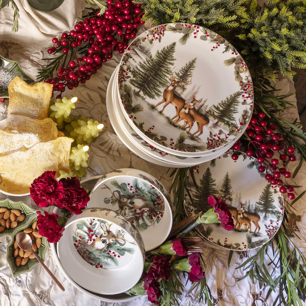 Plato mediano Navidad Silvestre Forest 20cm setx2