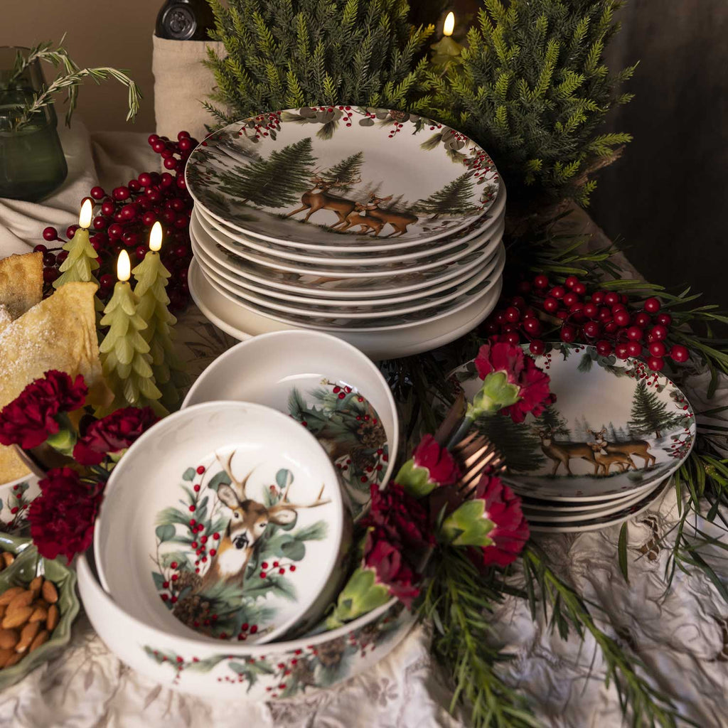Plato principal Navidad Silvestre Forest 25cm setx2