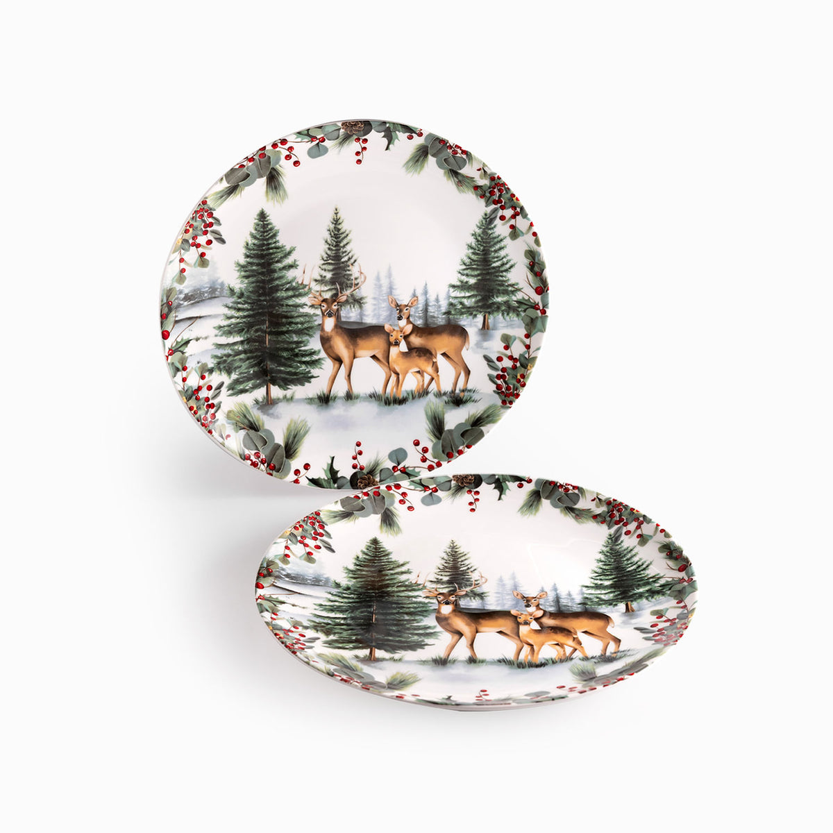 Plato principal Navidad Silvestre Forest 25cm setx2
