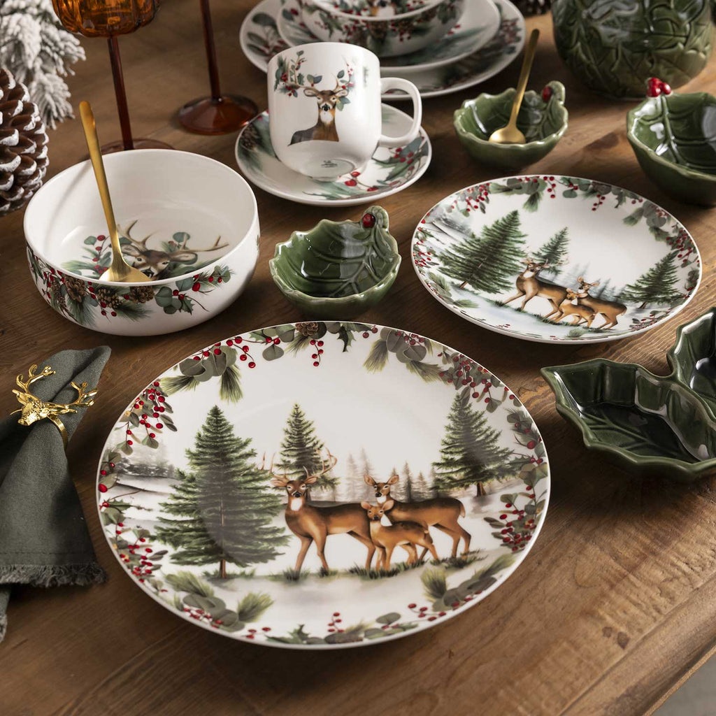 Plato mediano Navidad Silvestre Forest 20cm setx2