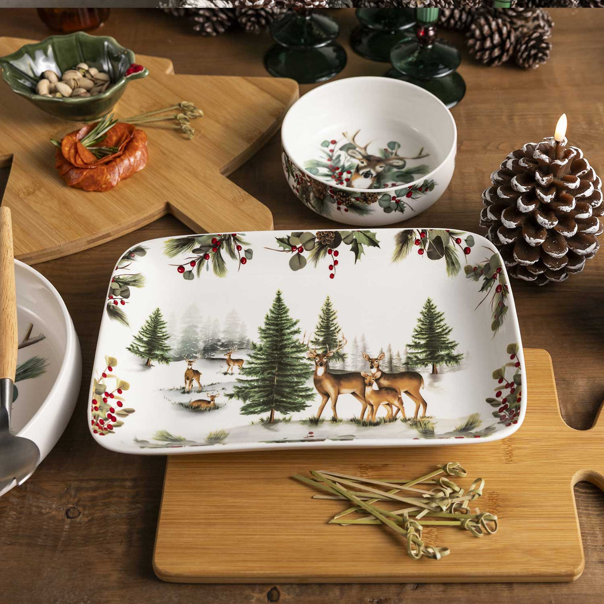 Bandeja Navidad Silvestre Forest 32cm