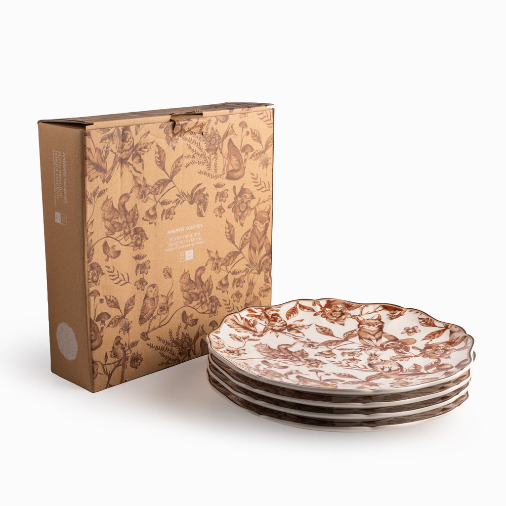 Plato principal Bosque Invernal 27cm setx4