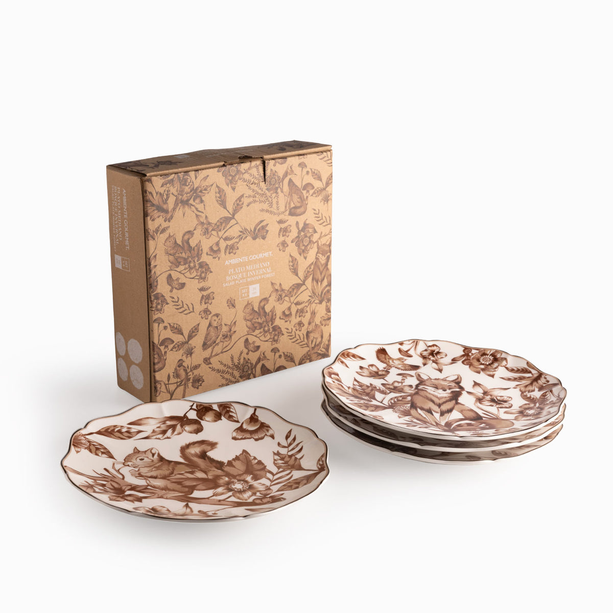 Plato mediano Bosque Invernal 20cm setx4