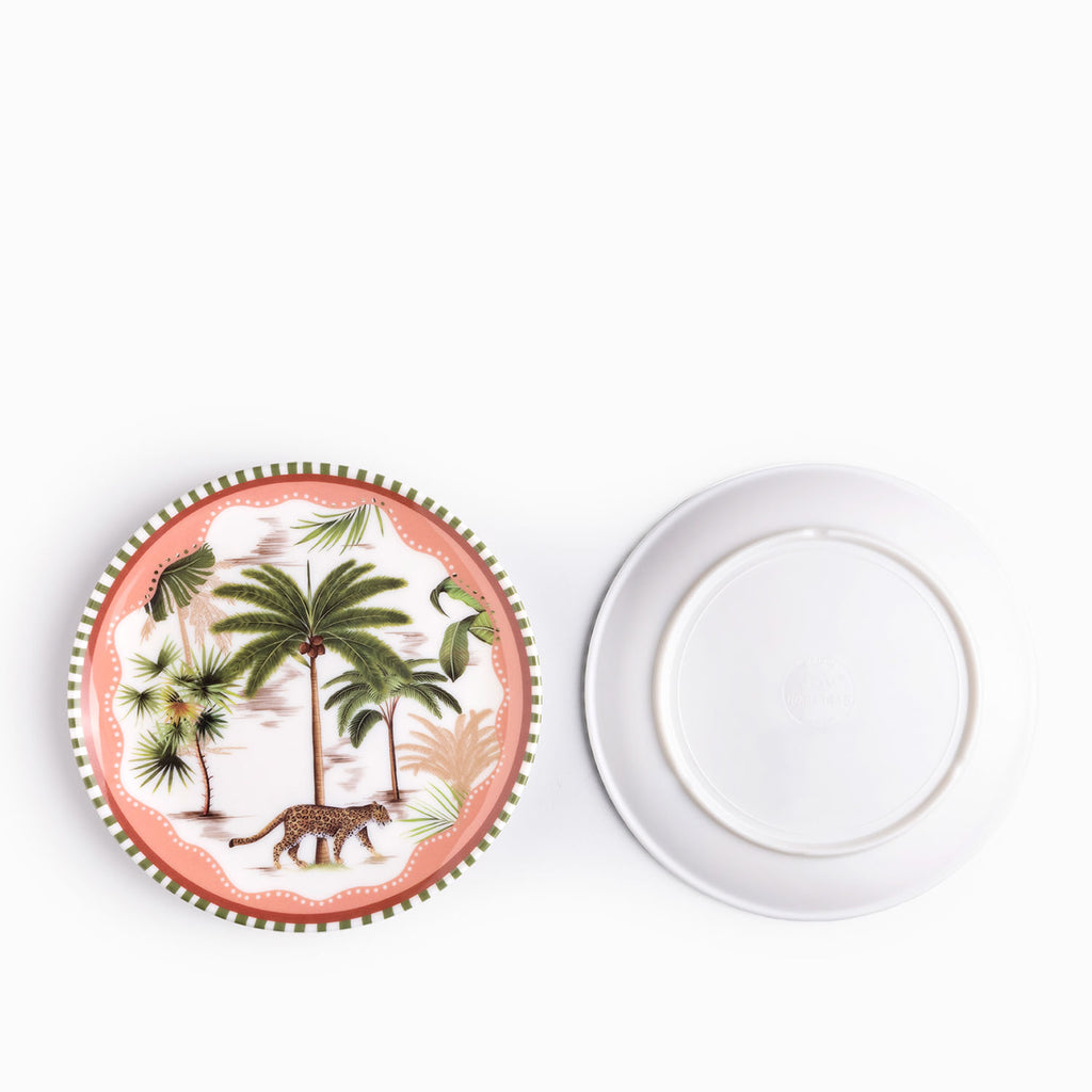 Plato Palmeras cheetah 20 cm set x2