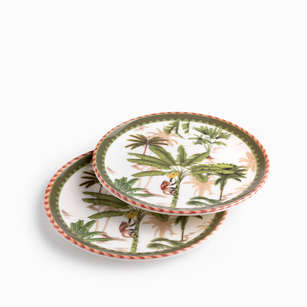 Plato Palmeras mono 20 cm set x2