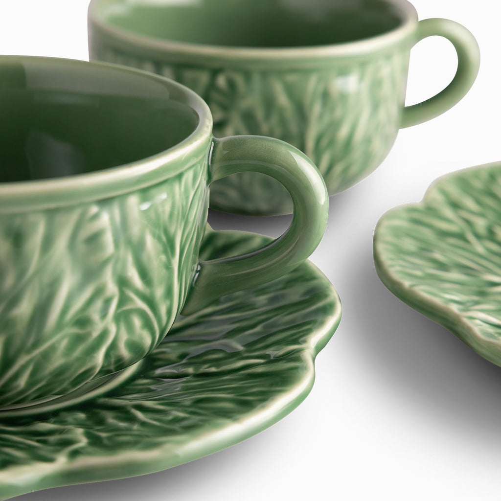 Pocillo y plato Huerto Verde 220ml set x2