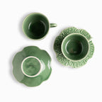 Pocillo y plato Huerto Verde 220ml set x2