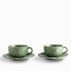 Pocillo y plato Huerto Verde 220ml set x2