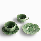 Pocillo y plato Huerto Verde 220ml set x2