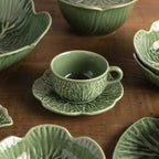 Pocillo y plato Huerto Verde 220ml set x2