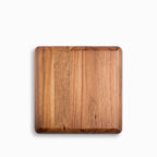 Plato cuadrado divisiones en acacia 25x25cm