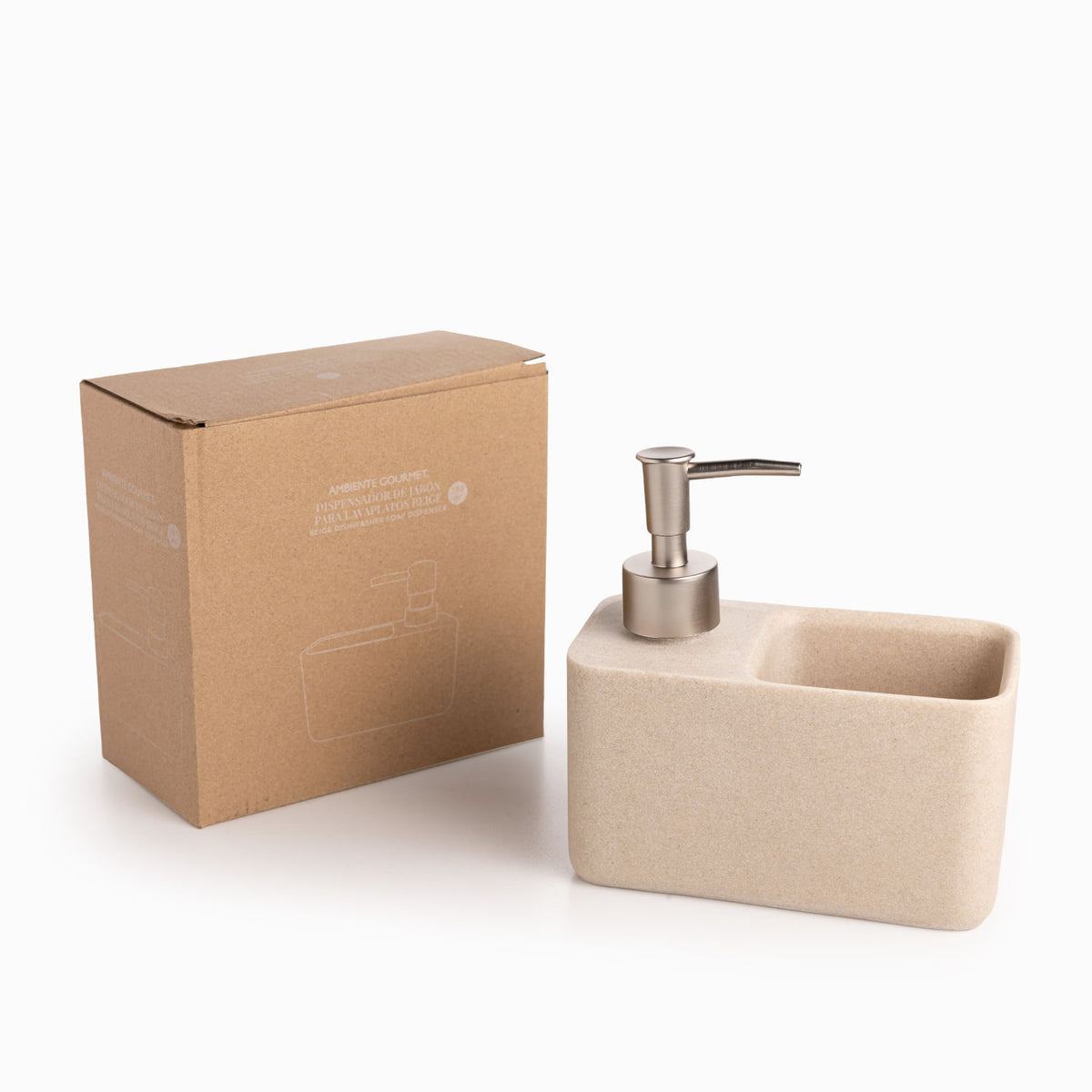 Dispensador jabón lavaplatos beige