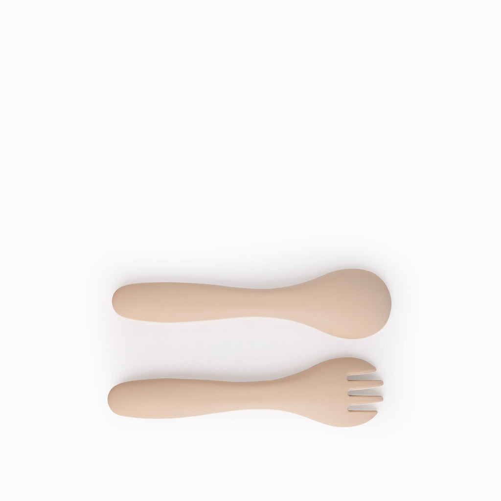 Cubiertos infantiles silicona set x2