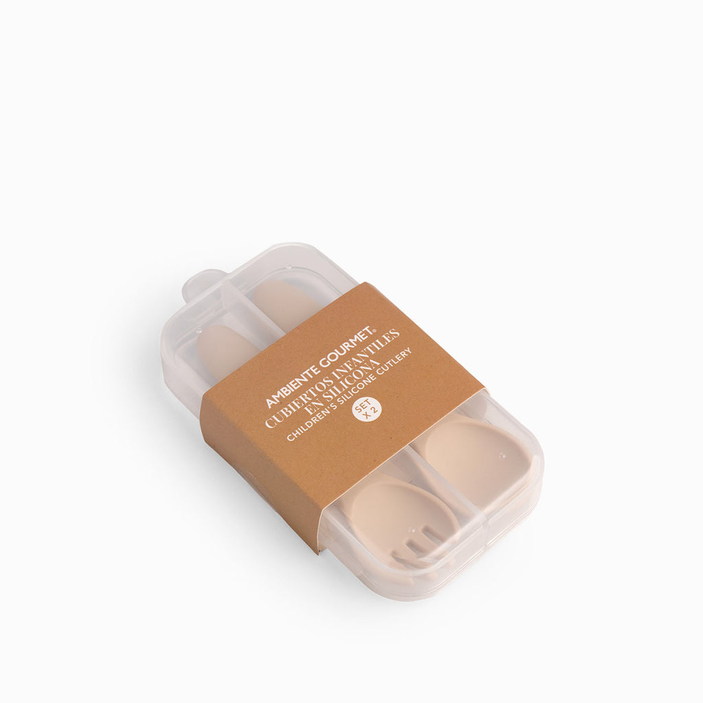 Cubiertos infantiles silicona set x2