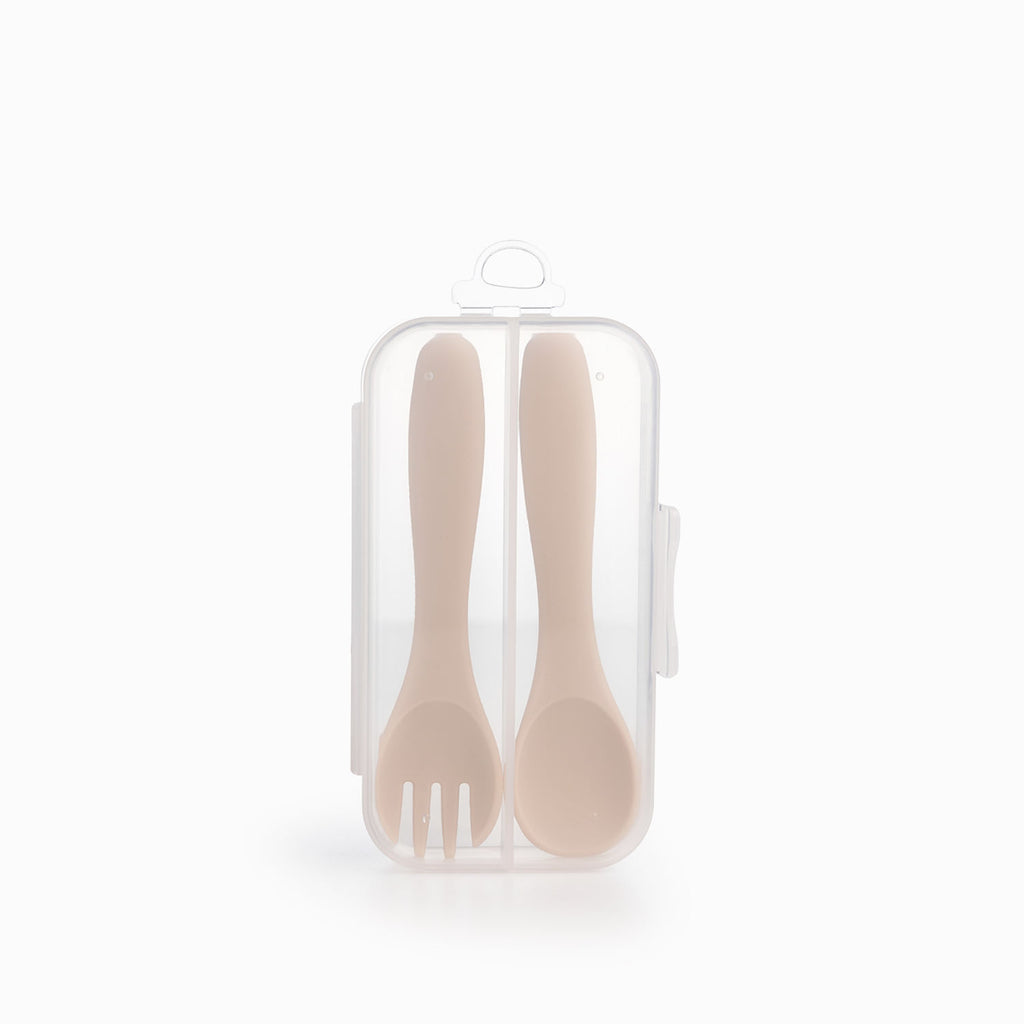 Cubiertos infantiles silicona set x2