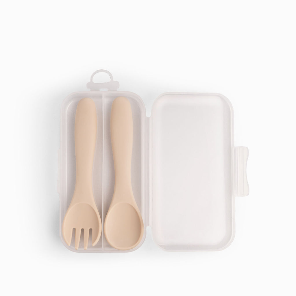 Cubiertos infantiles silicona set x2