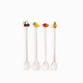 Cucharas de vidrio frutas set x4