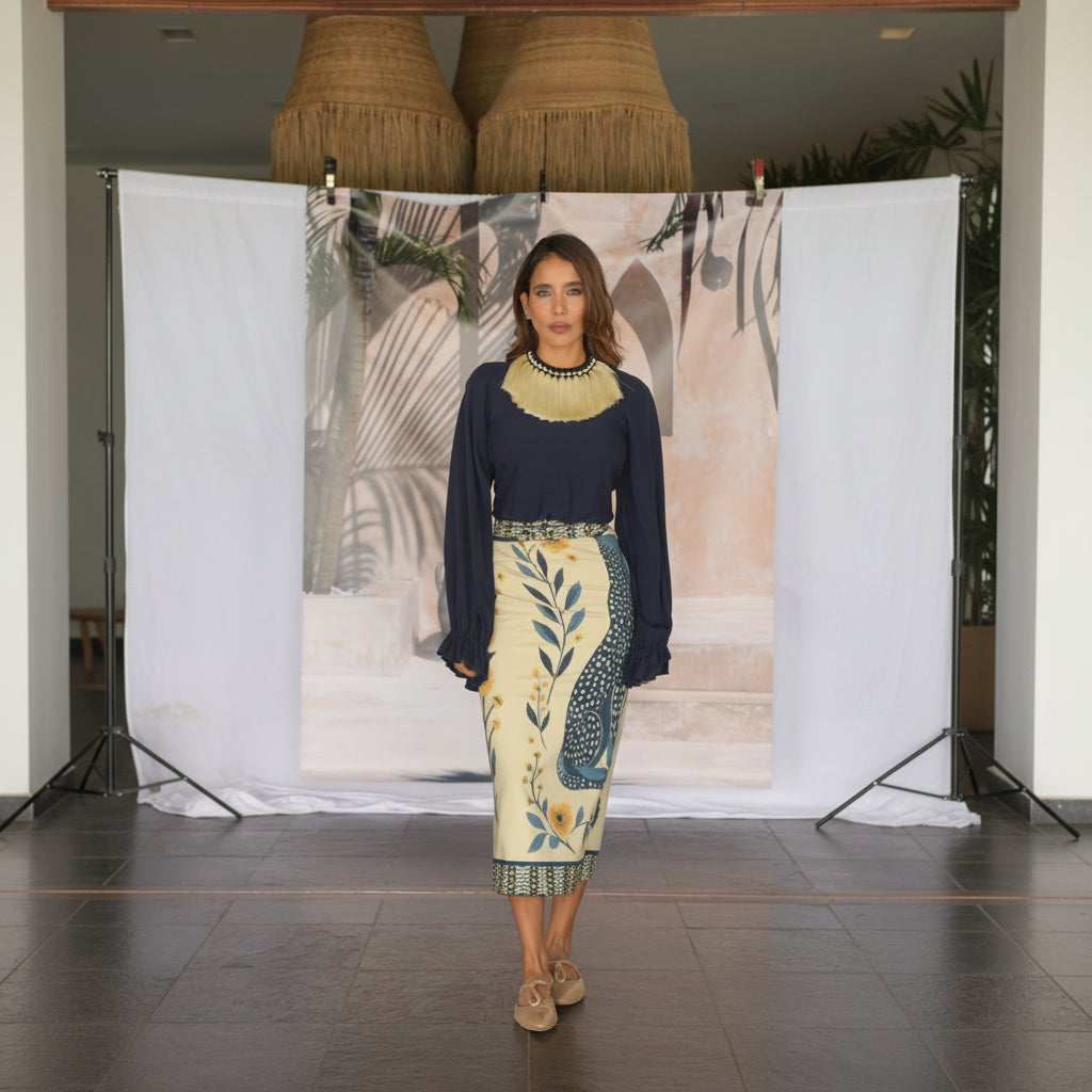 Pareo Sarong 008 – Wild Blue & Mustard