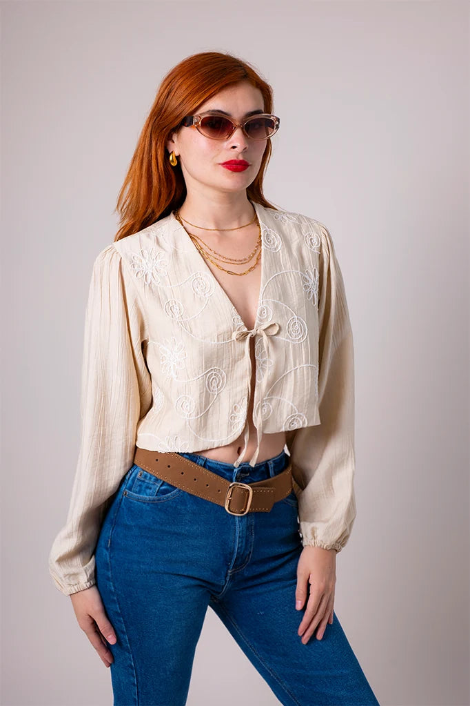 BLUSA FLUIDA BORDADA G-C 8509.