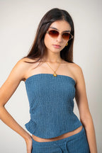 TOP STRAPLESS TEXTURA R-C 8711.