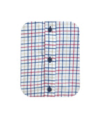 Camisa leñadora blanca de cuadros rojo y azul manga larga Slim hombre XS a 10XL