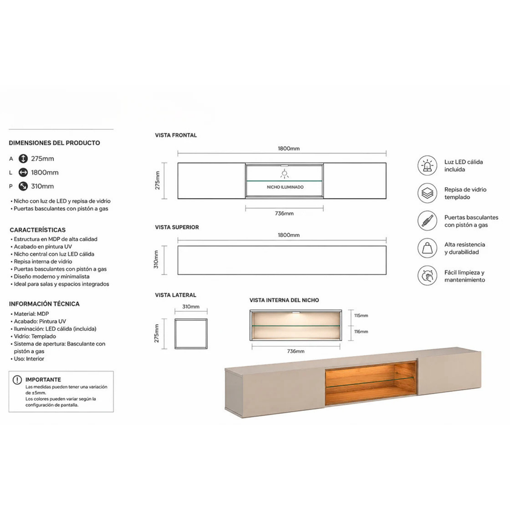 MUEBLE DE TV FLOTANTE EVORA