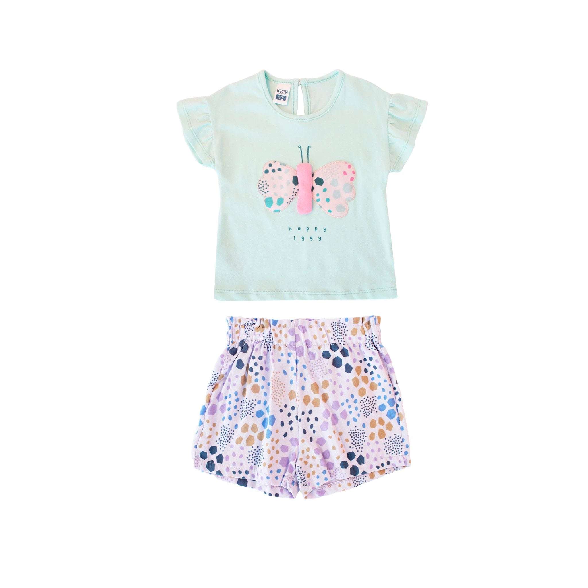 Conjunto Tiny Tots Mangas Cortas Mariposa 2 Piezas Para Niñas by Tiny Tots