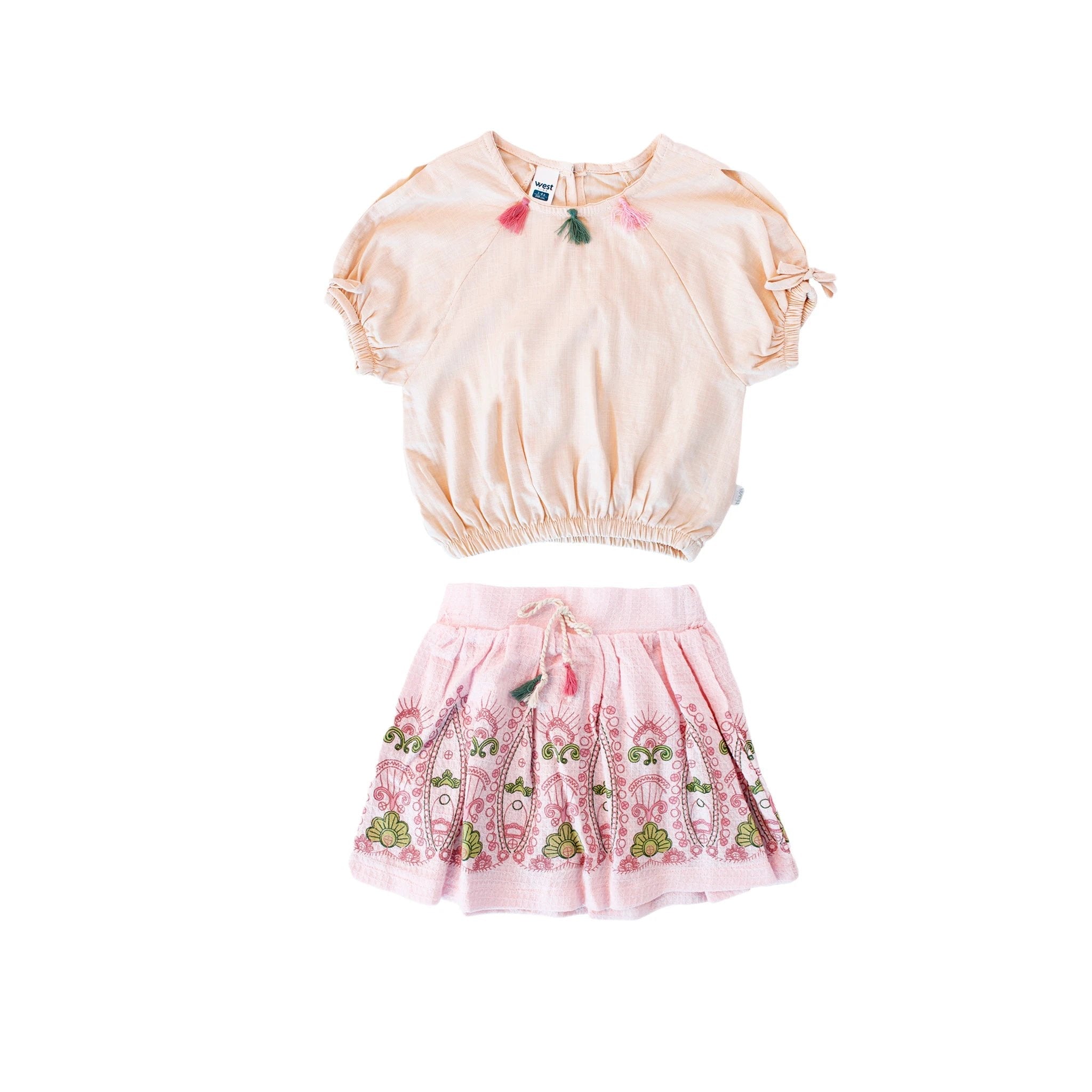 Conjunto West Mangas Cortas Estampada 2 Piezas Para Niñas by Tiny Tots