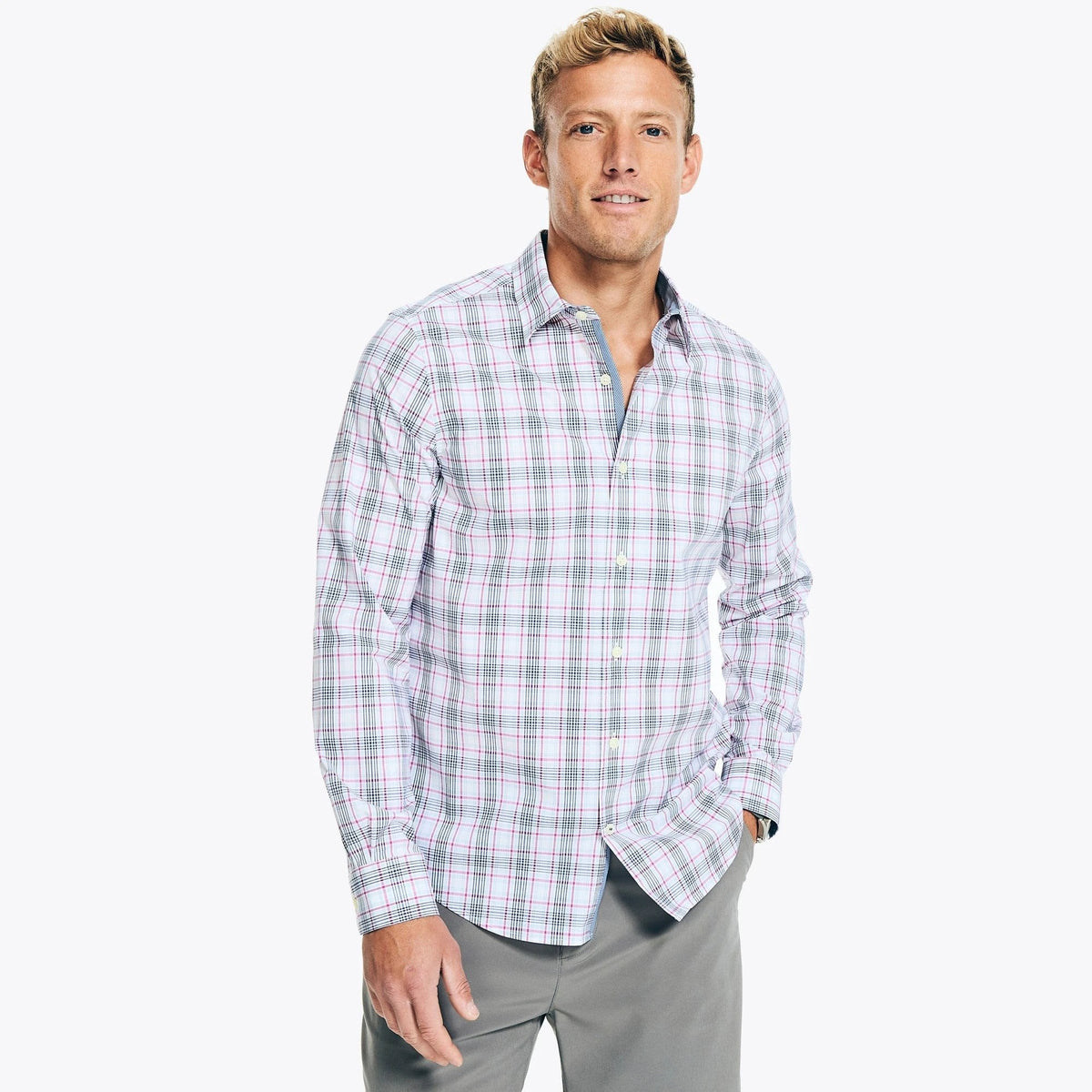 Camisa Nautica Mangas Largas Cuadros Para Caballeros by Nautica