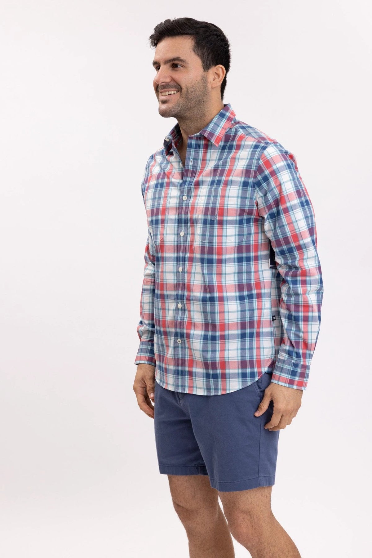 Camisa Nautica Mangas Largas Cuadros Para Caballeros by Nautica
