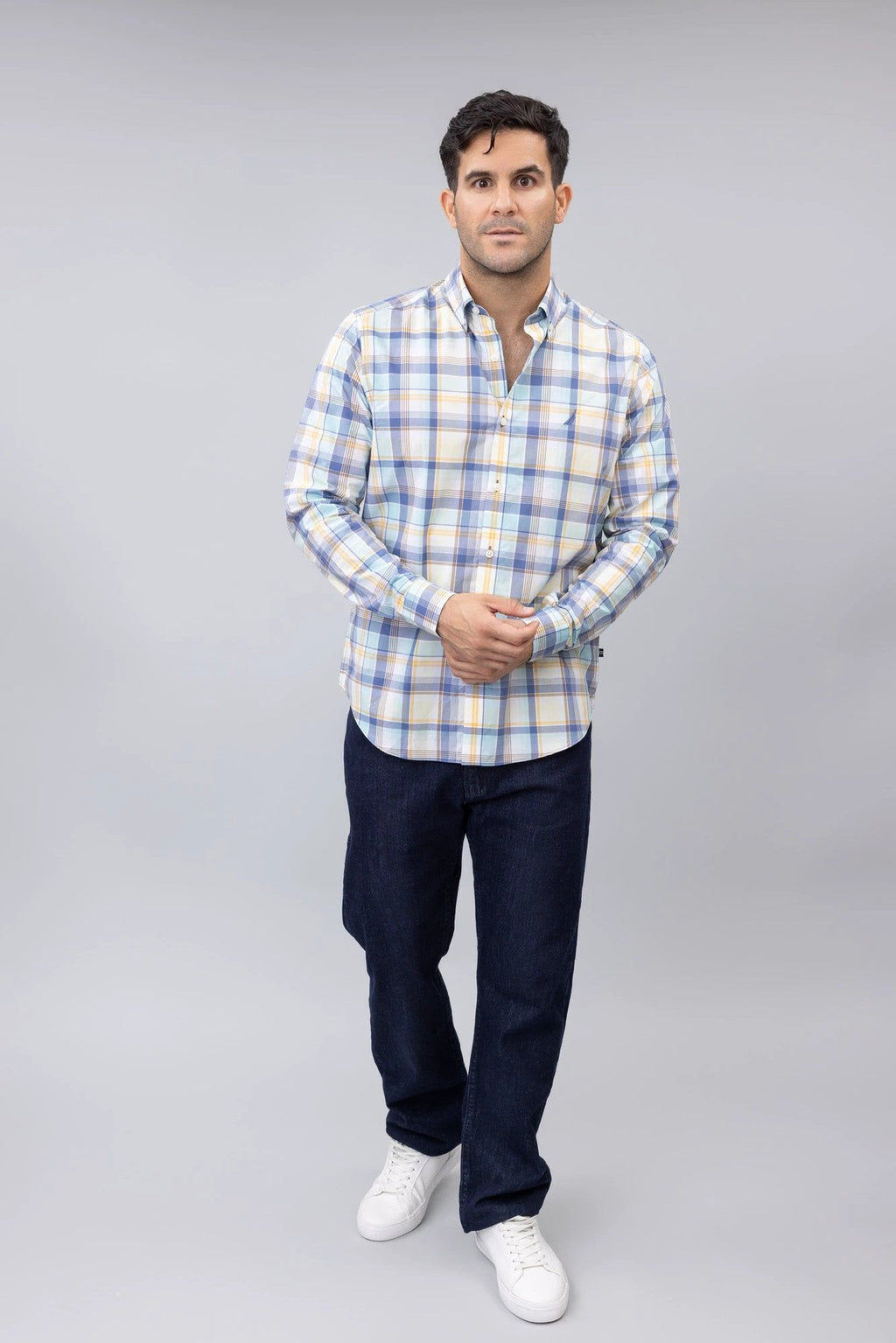 Camisa Nautica Mangas Larga Cuadros P/ Caballeros 36900W by Nautica