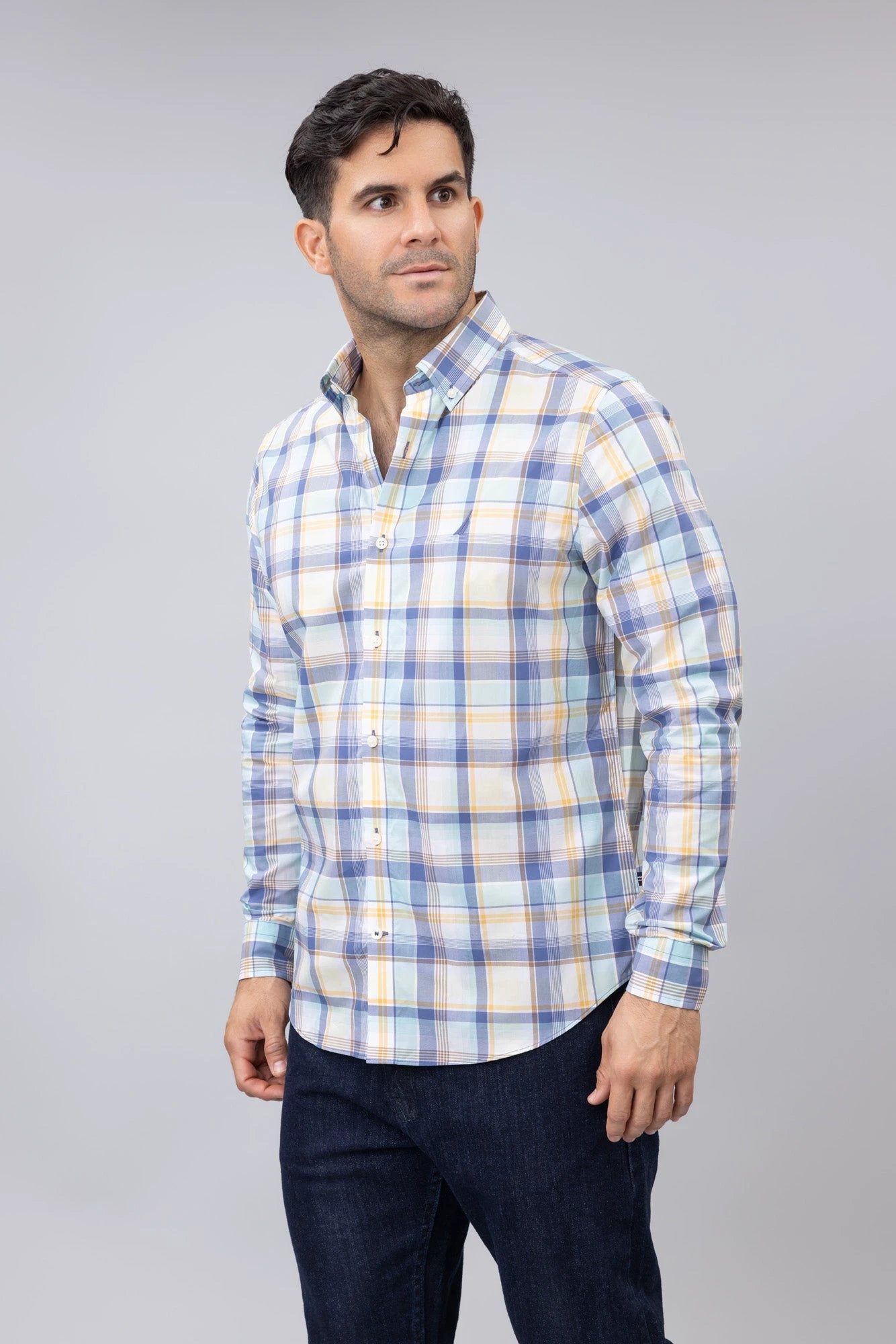 Camisa Nautica Mangas Larga Cuadros P/ Caballeros 36900W by Nautica