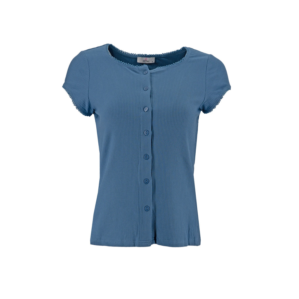 Blusa Posh Mangas Cortas Lisa para Damas