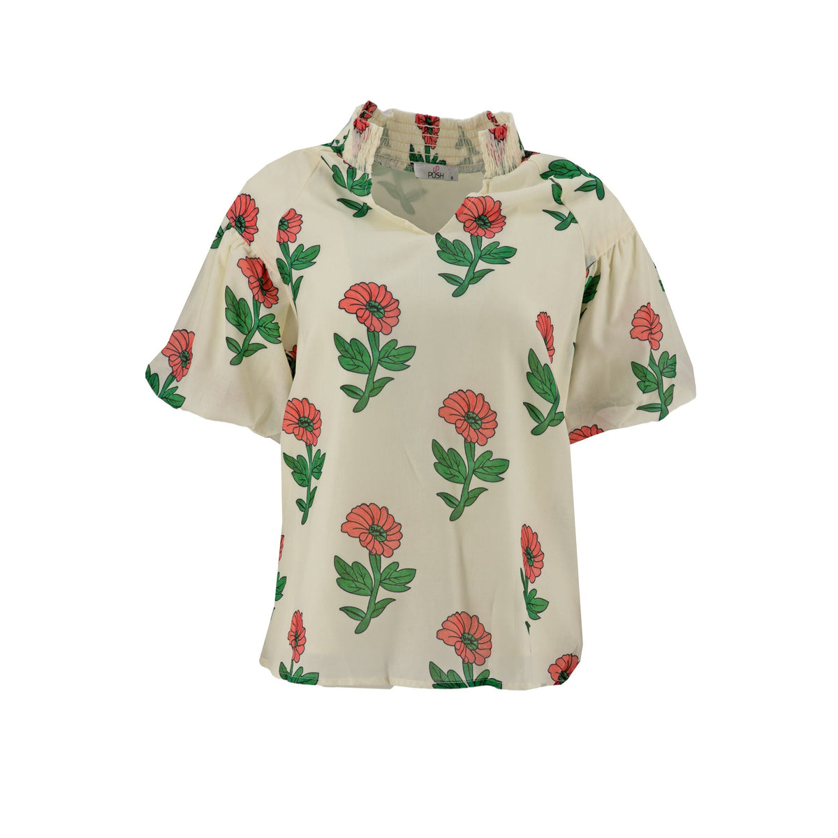 Blusa Posh Mangas Cortas Floral para Damas